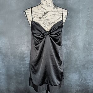 Black Satin Slip Chemise - Women Intimates